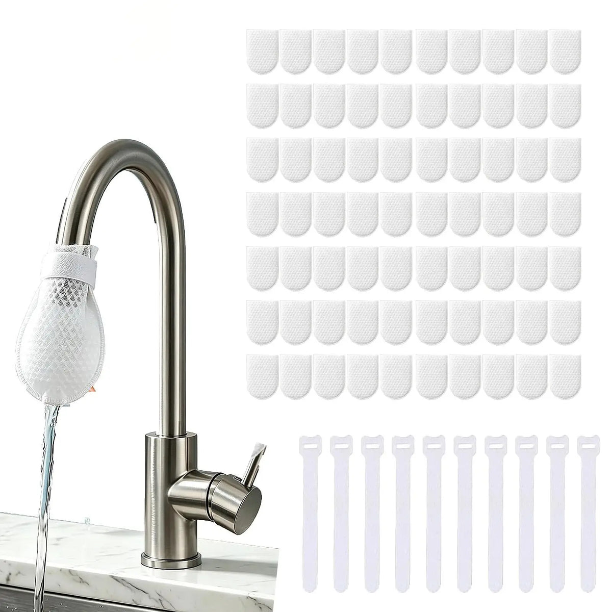 Faucet Filter Cotton Bag – Anti-Splash Tap Purifier, 200 Pack Faucet Filter Bag Babs E