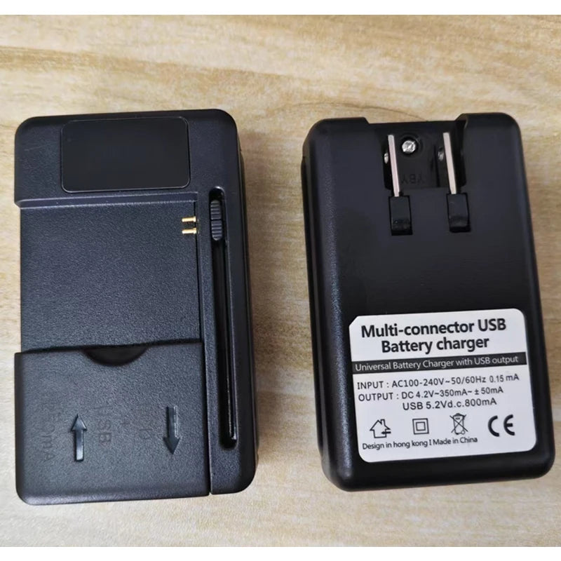 Universal 2-in-1 LCD Battery Charger with USB – US/UK/EU Plug Battery Charger Babs