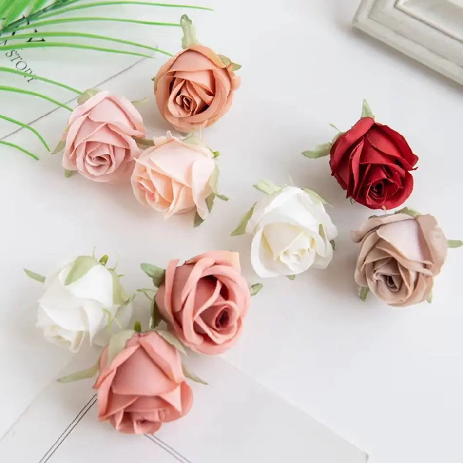 Silk Rose Heads 40/80pcs – Wedding & DIY Home Decor Artificial Silk Flowers Babs