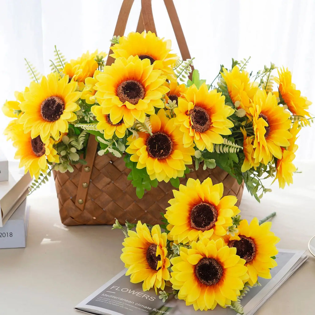 Artificial Silk Sunflower Bouquet – Wedding & Home Décor Artificial Flower Bouquet Babs