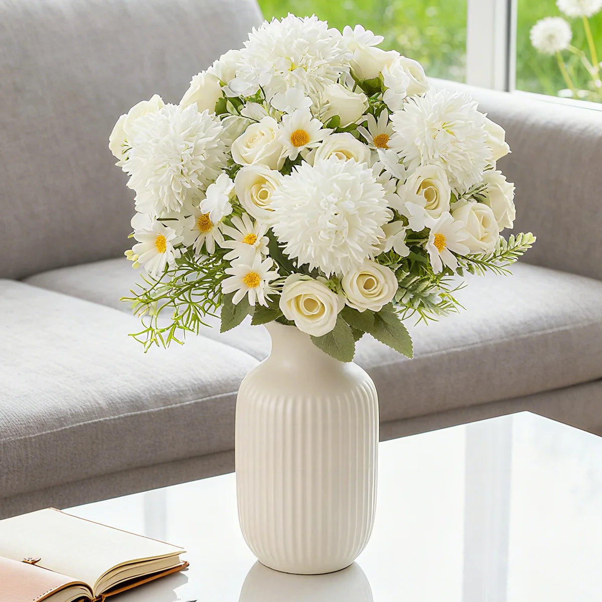 Silk Artificial Chrysanthemum Rose Bouquet – Wedding & Decor Artificial Flower Bouquet Babs