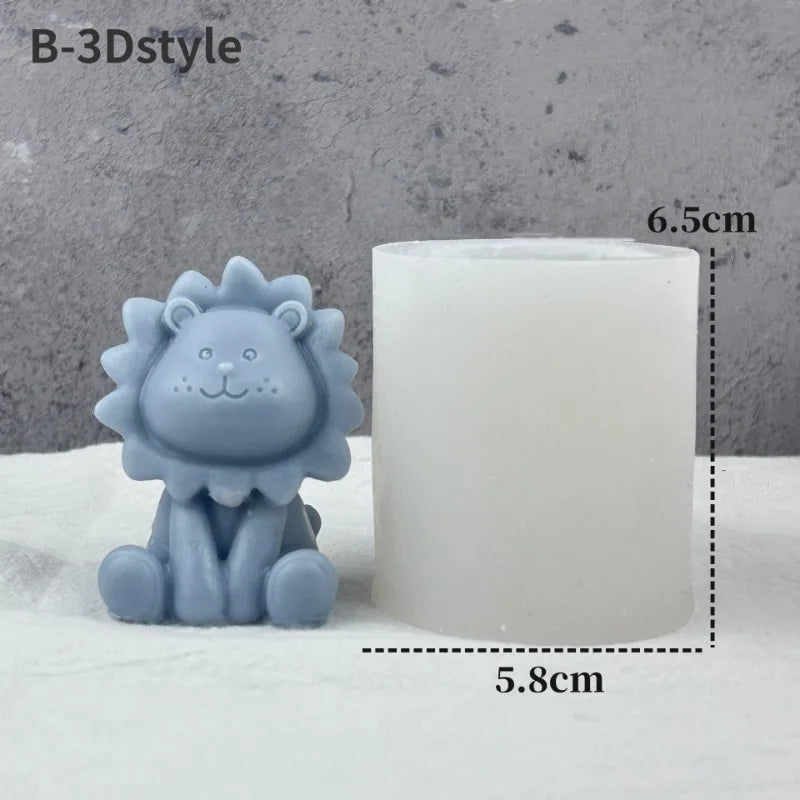 Cute Lion Silicone Mold for Candles, Soap & Resin DIY Silicone Craft Mold Babs B-3Dstyle