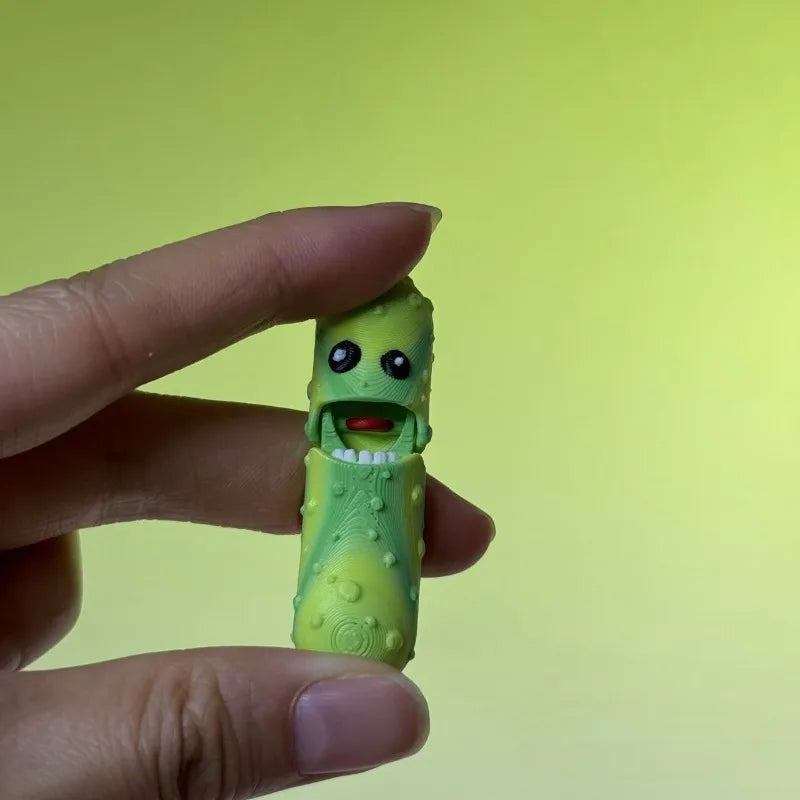 3D Printed Movable Cucumber Figurine – Novelty Desk Decor Novelty Figurine Babs