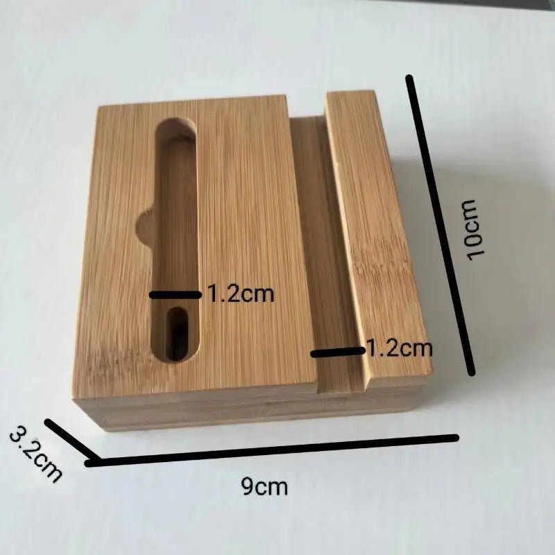 Bamboo Phone Stand with Passive Sound Amplifier | No Power Bamboo Phone Stand Babs A