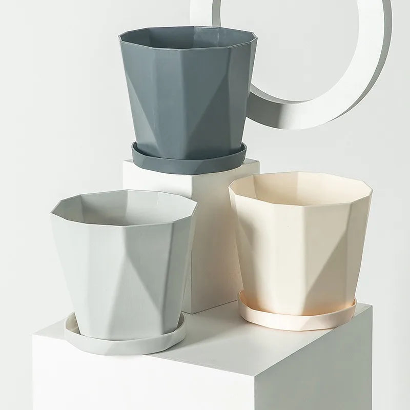 Nordic Minimalist Succulent Plastic Flower Pot – Thickened Decorative Flower Pot Babs