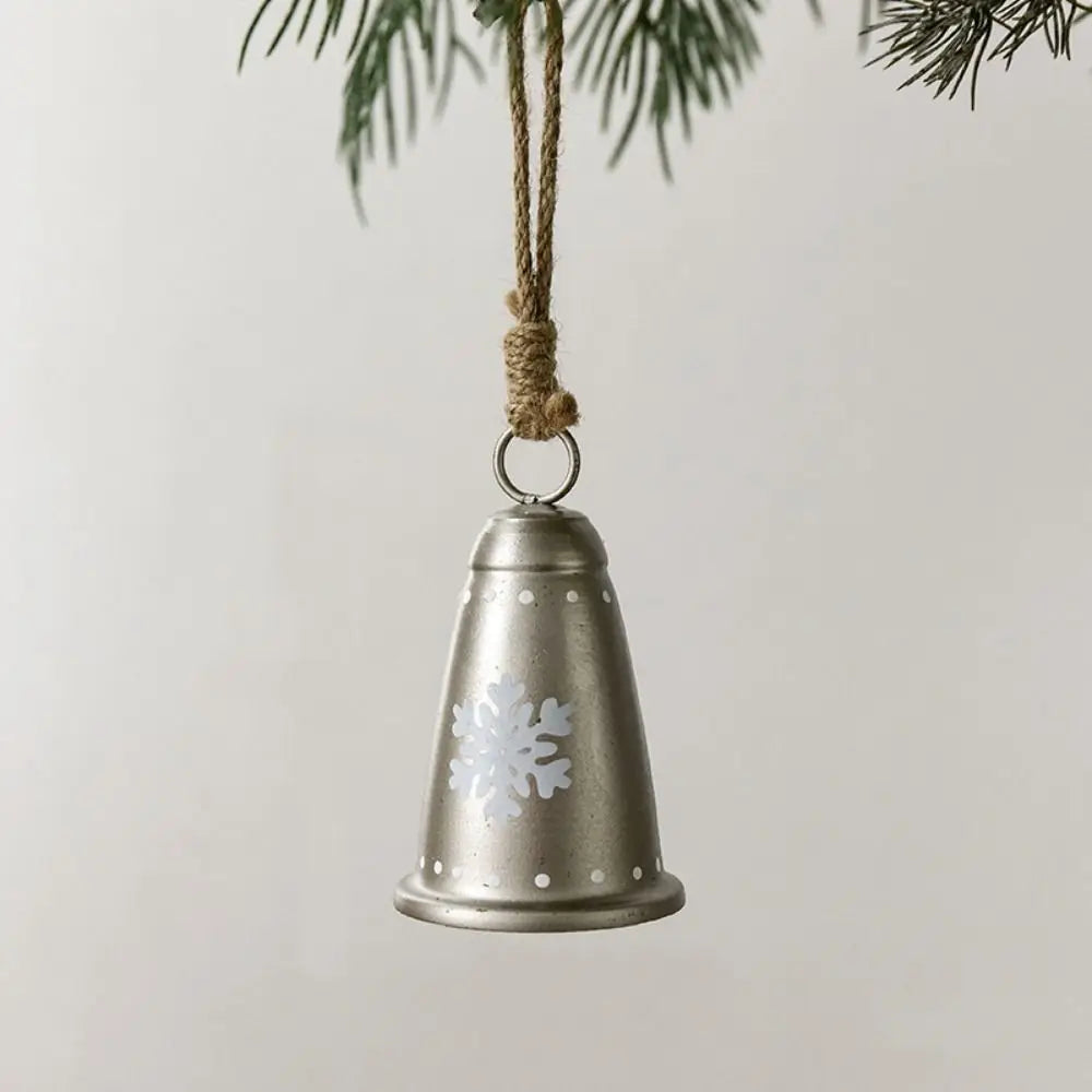 Iron Art Christmas Bell Pendant – Snowflake & Elk Jingle Decor Christmas Ornament Babs