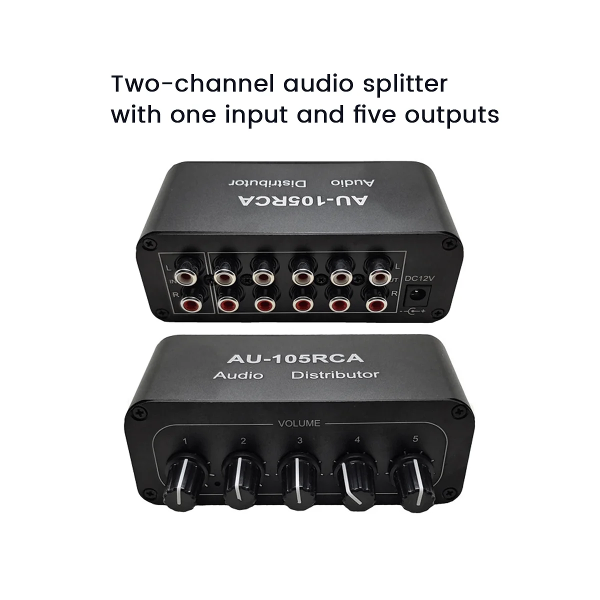 5-Channel RCA Audio Distributor – 1 In 5 Out Stereo Splitter RCA Audio Distributor Babs