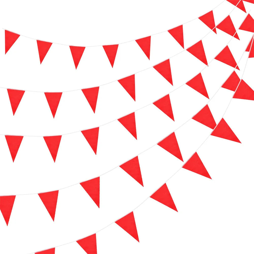 Red Triangle Pennant Bunting Banner – Waterproof Party Flags Party Bunting Banner Babs