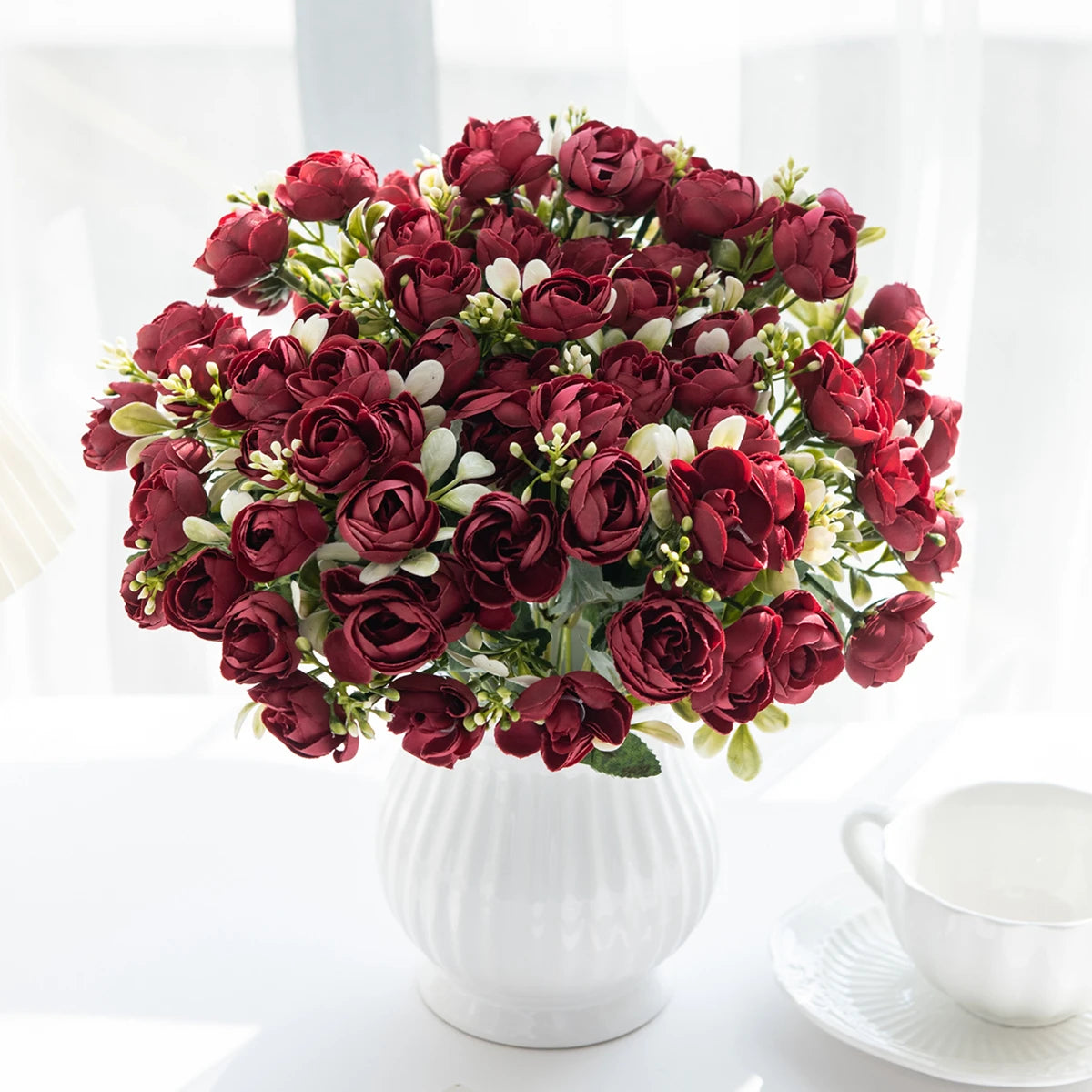 Silk Rose Artificial Flowers Tea Bud Décor 1/5pcs – TTCY Artificial Silk Flowers Babs