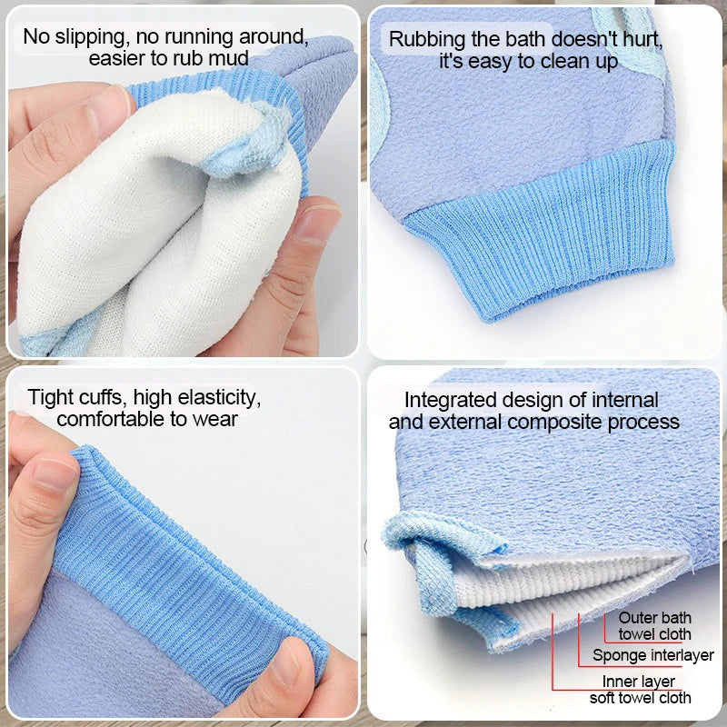 Korean Exfoliating Bath Gloves – Loofah Body Scrubber Mitten Exfoliating Bath Gloves Babs