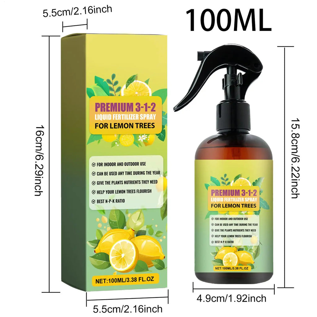 Lemon Tree Liquid Fertilizer – Organic Leaf Growth Spray 100ml Liquid Plant Fertilizer Babs
