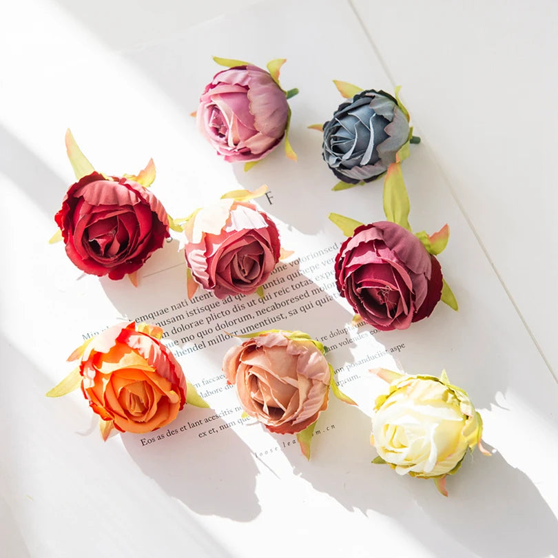 50/100Pcs Silk Rose Buds – Artificial Flowers for Wedding & Décor Artificial Silk Flowers Babs