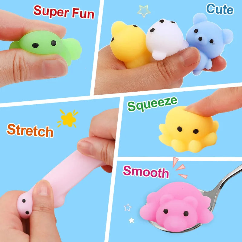 Mini Mochi Squishy Toys Kawaii Kids Party Favors 10/20/50 Pack Squishy Toy Set Babs