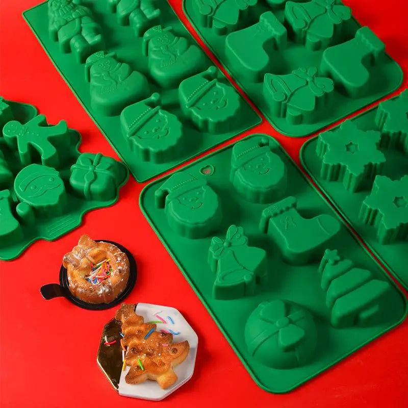 Christmas Silicone Molds – Santa, Snowman & Tree Baking Set Silicone Baking Mold Babs