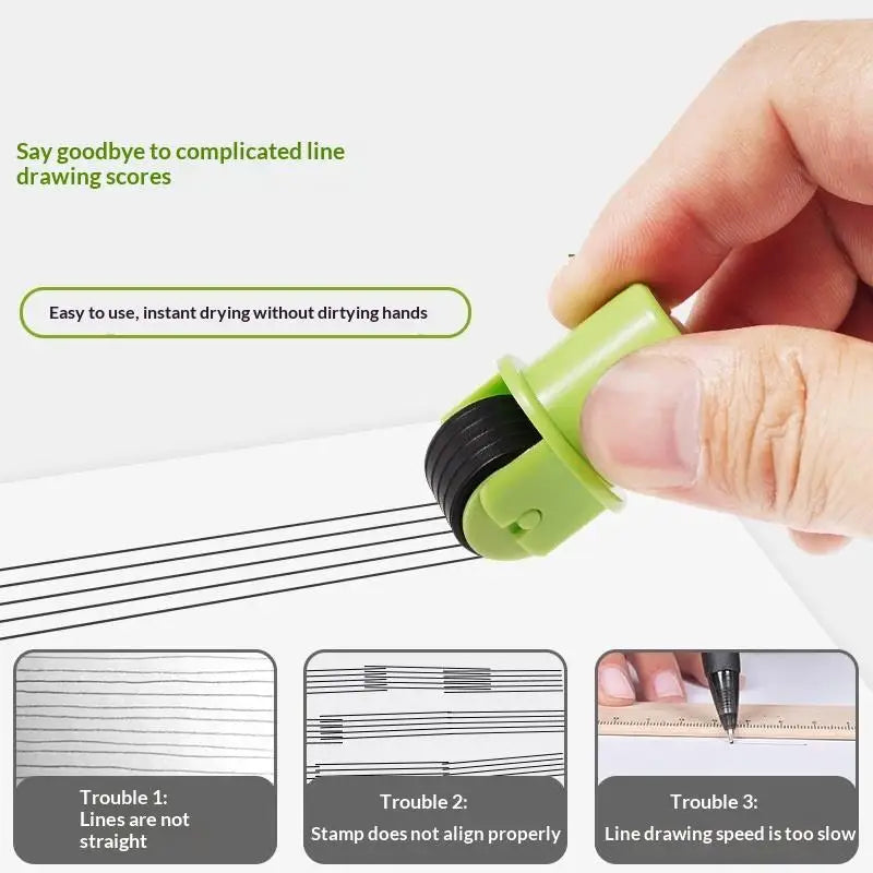 Music Staff 5-Line Roller Stamp | Teaching & Notation Tool Music Staff Stamp Babs