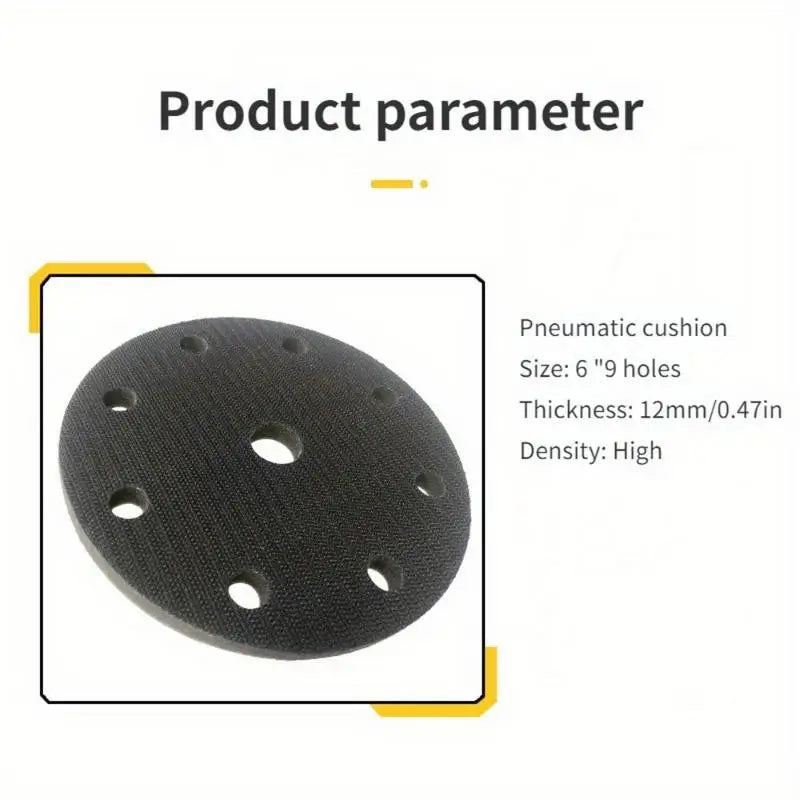 6-Inch 9-Hole Pneumatic Sander Buffer Pad – 5-Pack Sander Buffer Pad Babs
