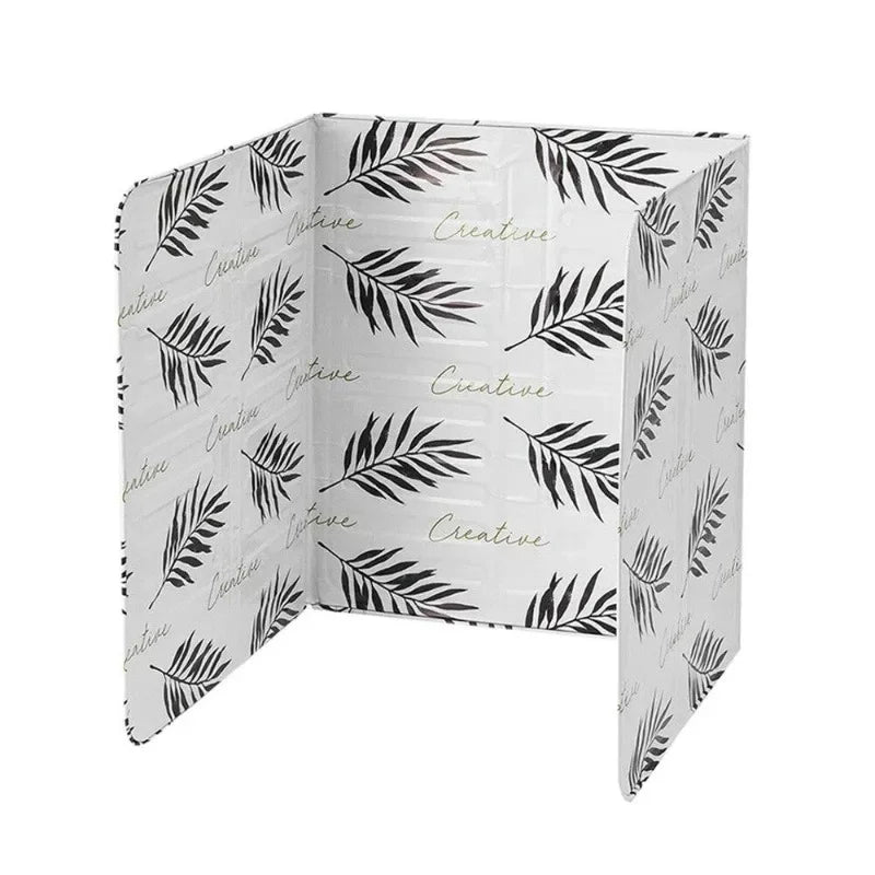 Aluminum Foil Cactus Print Stove Oil Splatter Guard Baffle Stove Splatter Guard Babs white