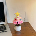 Hand-Woven Plush Christmas Tree Potted Décor | Desktop Gift Christmas Tree Décor Babs 1PC Pink