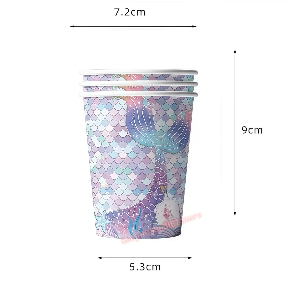 Mermaid Birthday Party Decorations Set – Plates, Cups & More Party Decoration Set Babs 10pcs Cups others