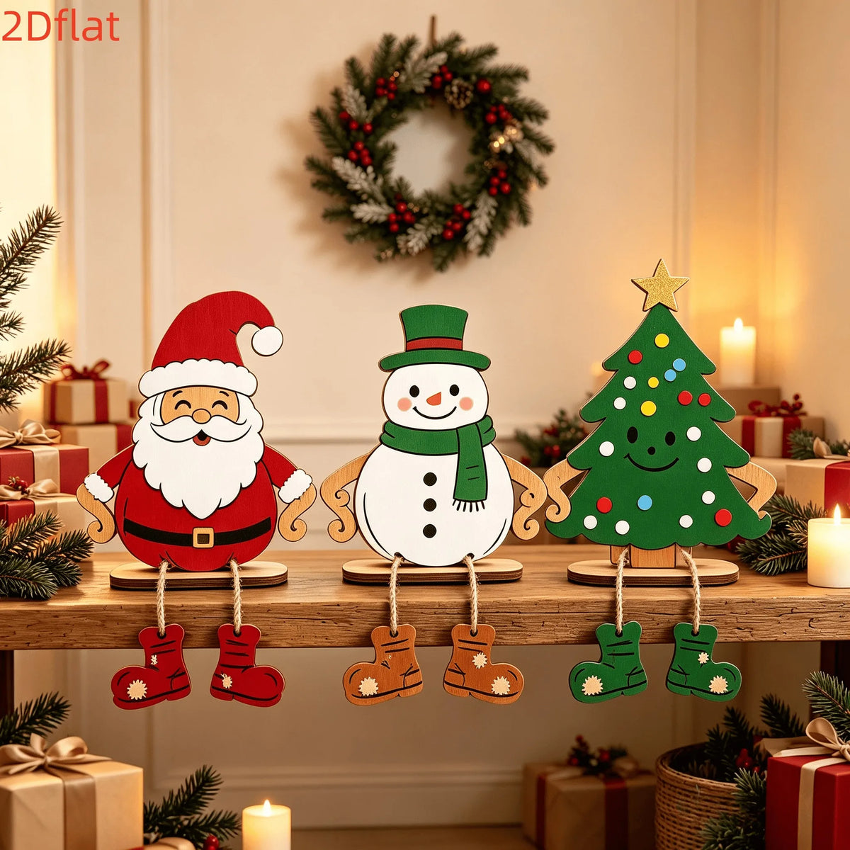 3pcs Wood Christmas & Halloween Decor Signs | Farmhouse Style Holiday Wood Signs Babs
