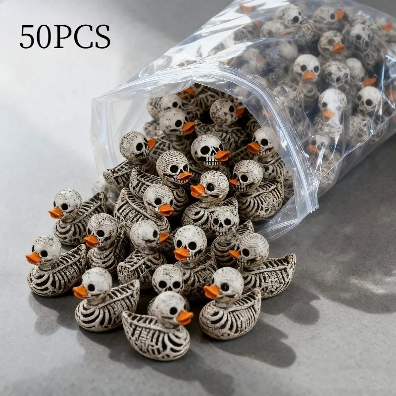 50-Piece Gothic Skull Duck Set – Halloween & Home Decor Gothic Decor Figurines Babs