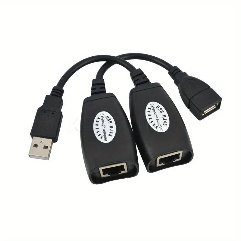 USB to RJ45 LAN Extension Adapter Extender Set – Black Network Adapter Babs