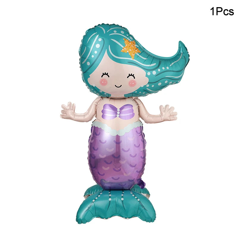 Large Standing Mermaid Foil Balloons – Birthday Party Decor Party Foil Balloons Babs 1pcs Other