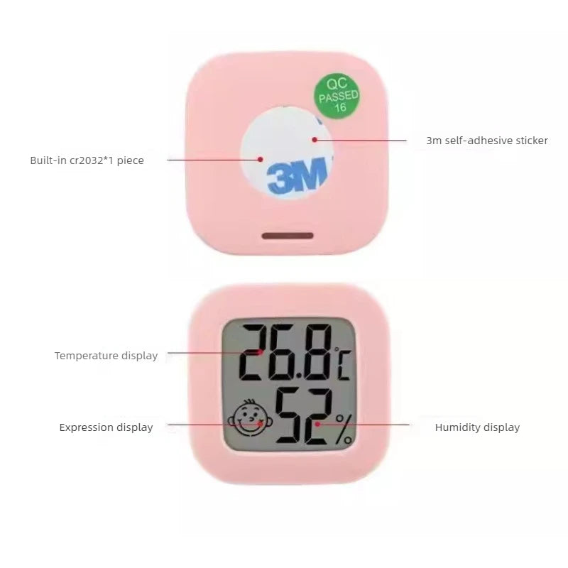4-Pack Indoor Thermometer Hygrometer – LCD Wall Mounted Thermometer Hygrometer Babs 4PCS-BK