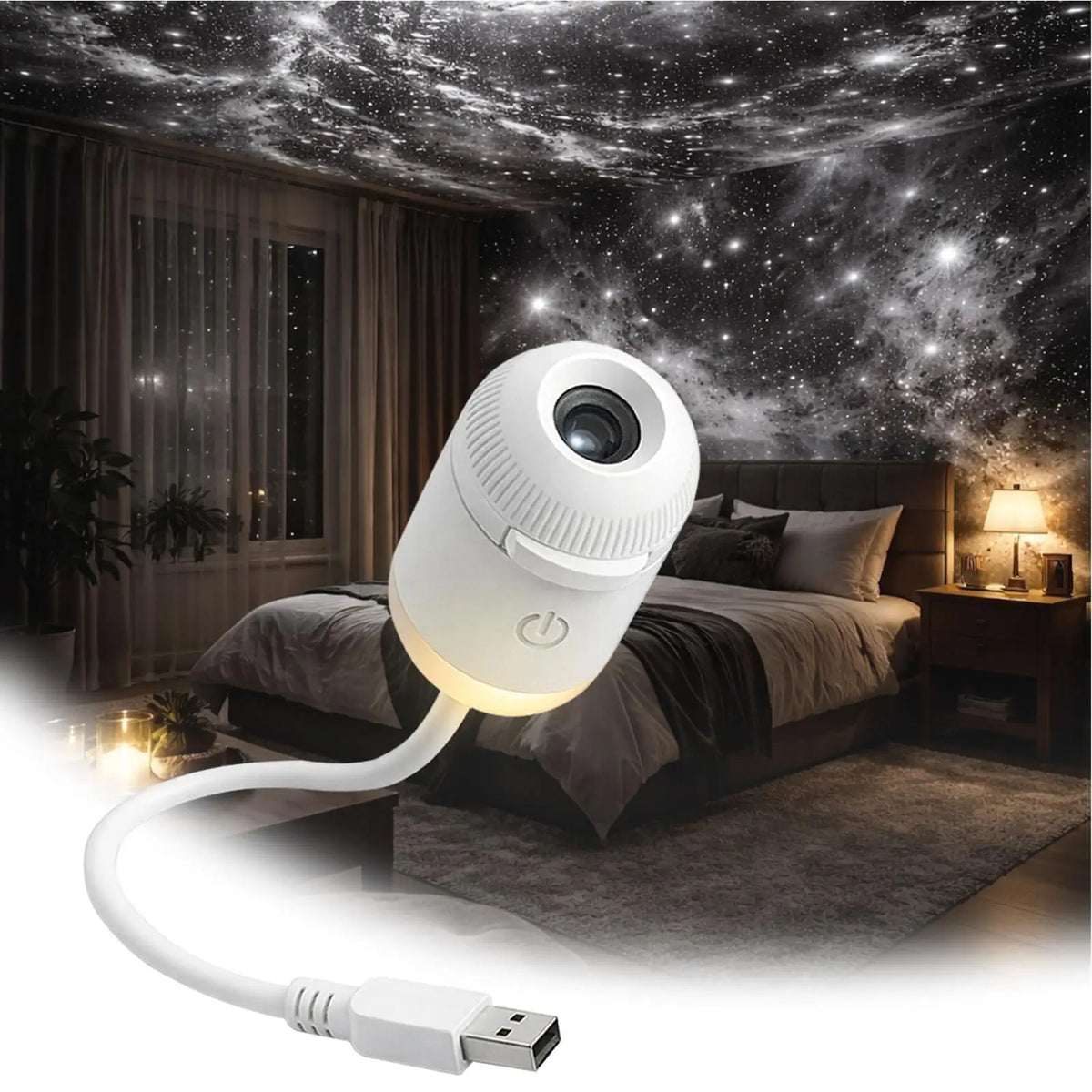 2-in-1 Galaxy Star Projector Night Light – LED Starry Sky Lamp Star Projector Lamp Babs