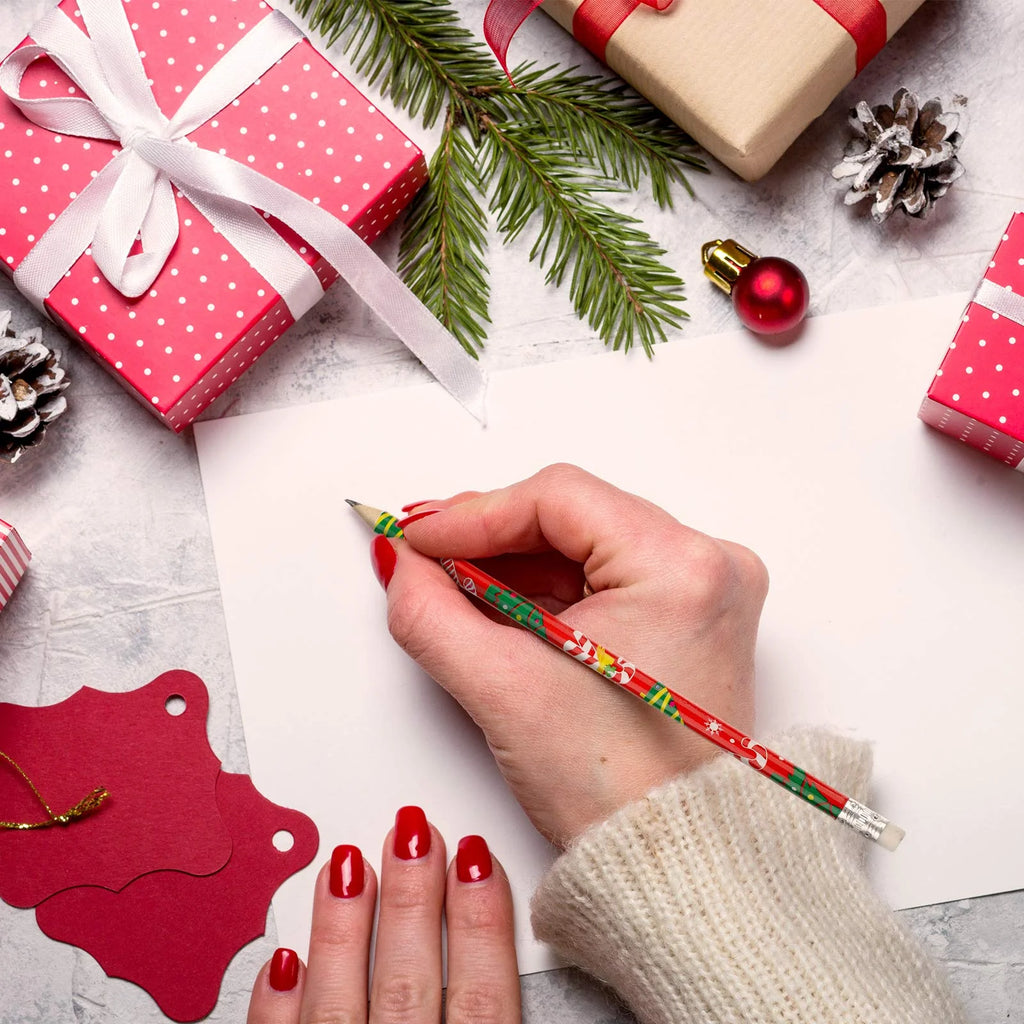 50PCS Christmas Pencils – Holiday Party Favors & Classroom Gifts Holiday Novelty Pencils Babs