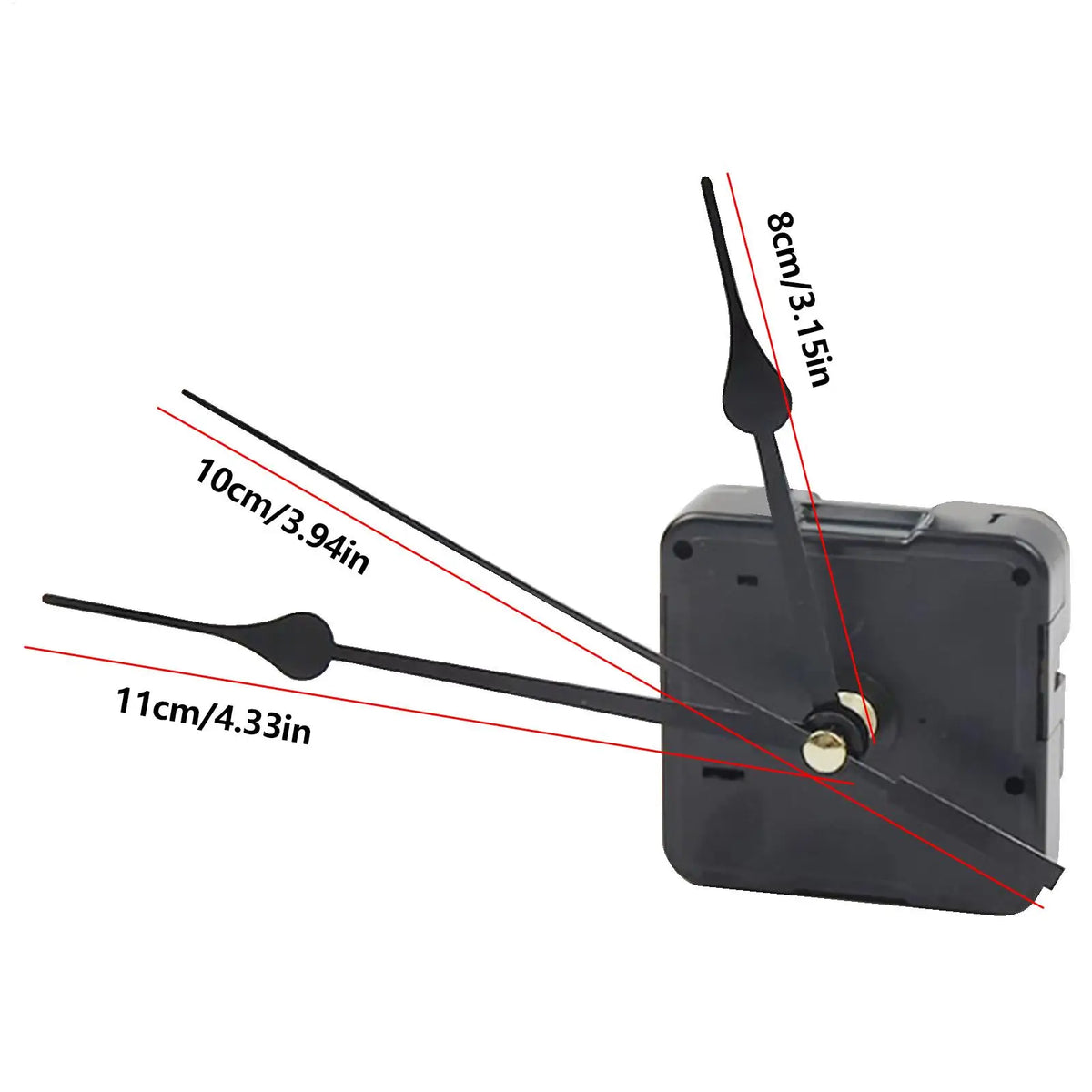 Silent Sweep Quartz Clock Movement Replacement Kit – Black Clock Movement Kit Babs