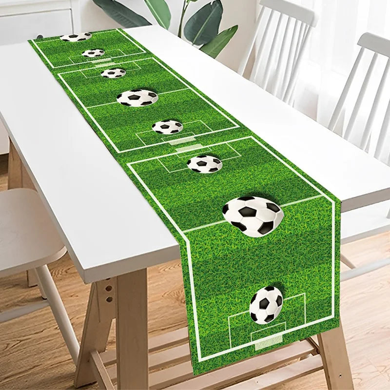 Soccer Football Party Supplies – Plates, Cups, Napkins & Runner Party Tableware Set Babs