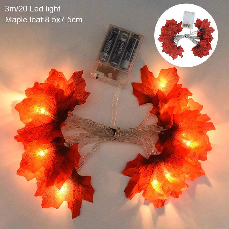 3M 20 LED Maple Leaf Fairy String Lights – Holiday Garland LED Fairy String Lights Babs 4