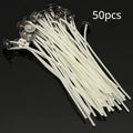 50Pcs Pre-Waxed Cotton Candle Wicks with Sustainers – DIY Candle Making Wicks Babs 50pcs