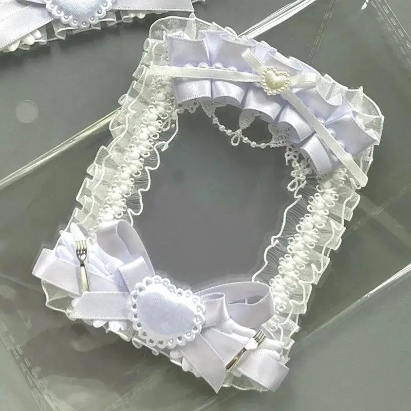 Lolita Photocard Holder – Satin Ribbon, Lace & Alloy Charms Photocard Display Holder Babs A1