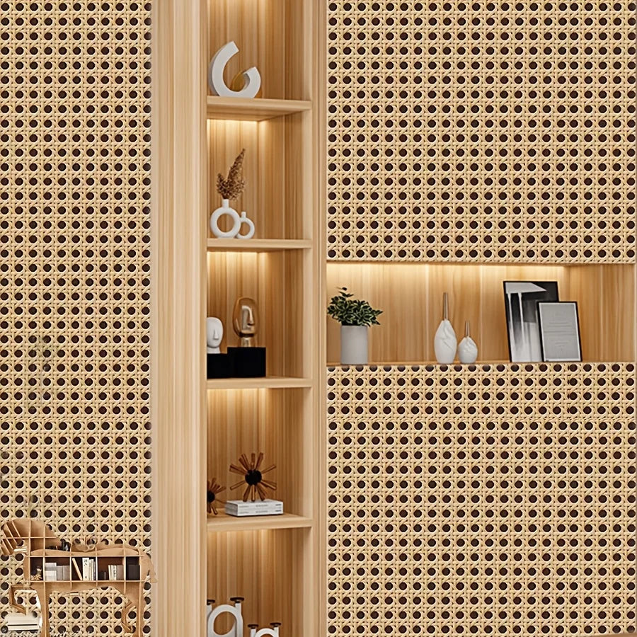 Vintage Wicker Peel & Stick Vinyl Wallpaper – DIY Wall Decor Peel & Stick Wallpaper Babs