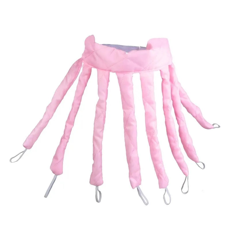 Octopus No-Heat Hair Curler – Soft Foam Overnight Curls No-Heat Hair Curler Babs pink