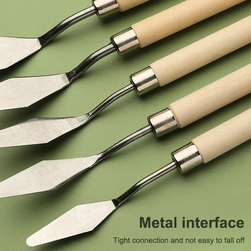 7-Piece Stainless Steel Palette Knife Set for Oil Painting Palette Knife Set Babs