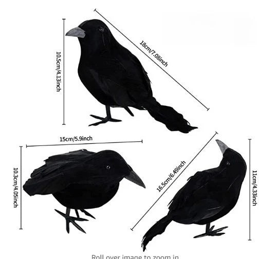 Simulation Black Crow Raven Garden Decor & Bird Repellent Garden Bird Deterrent Babs