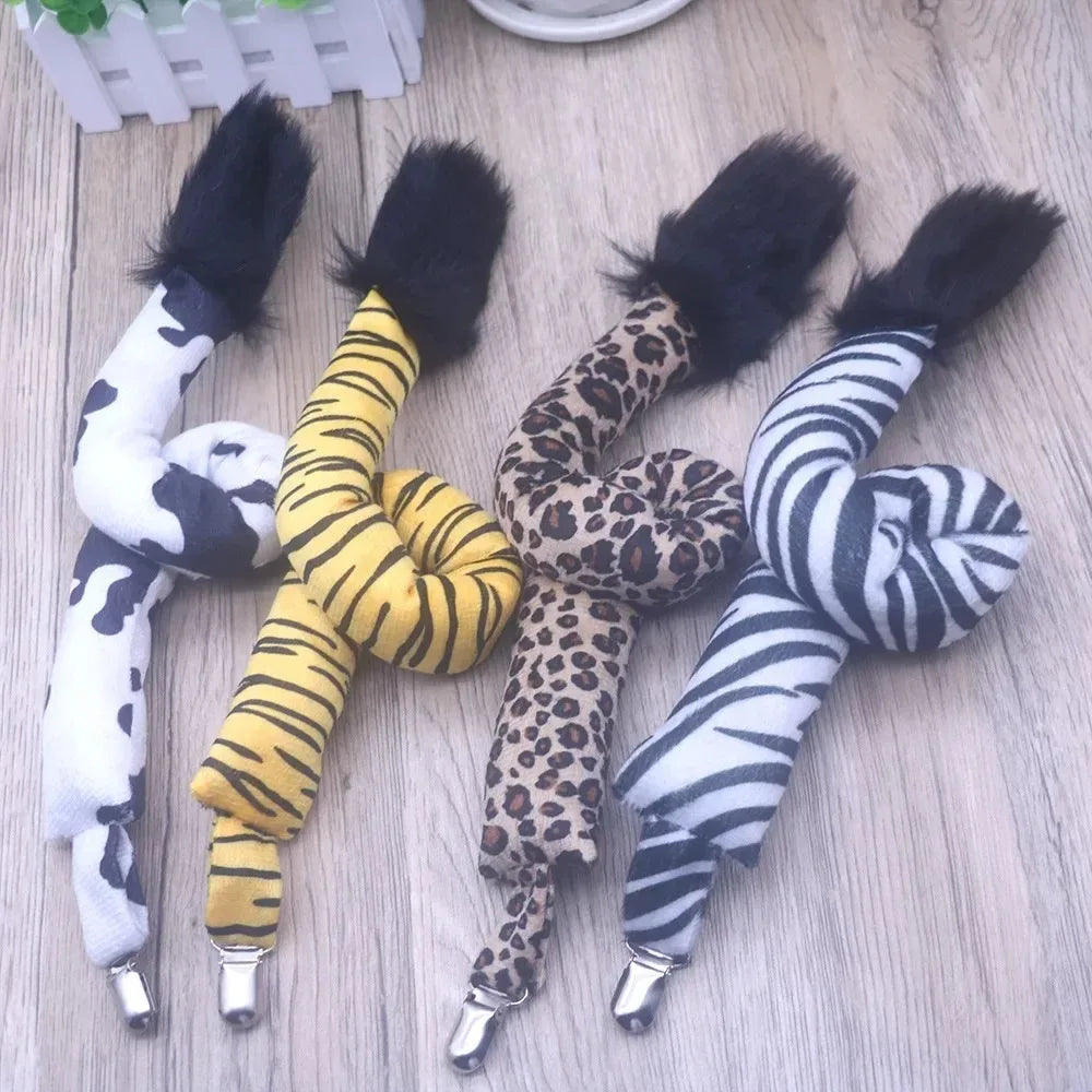 Furry Animal Tail & Headband Costume Set for Halloween Cosplay Costume Accessory Set Babs