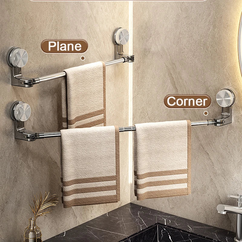 Retractable Suction Cup Towel Rack, No-Drill 30–60cm Towel Rack Babs