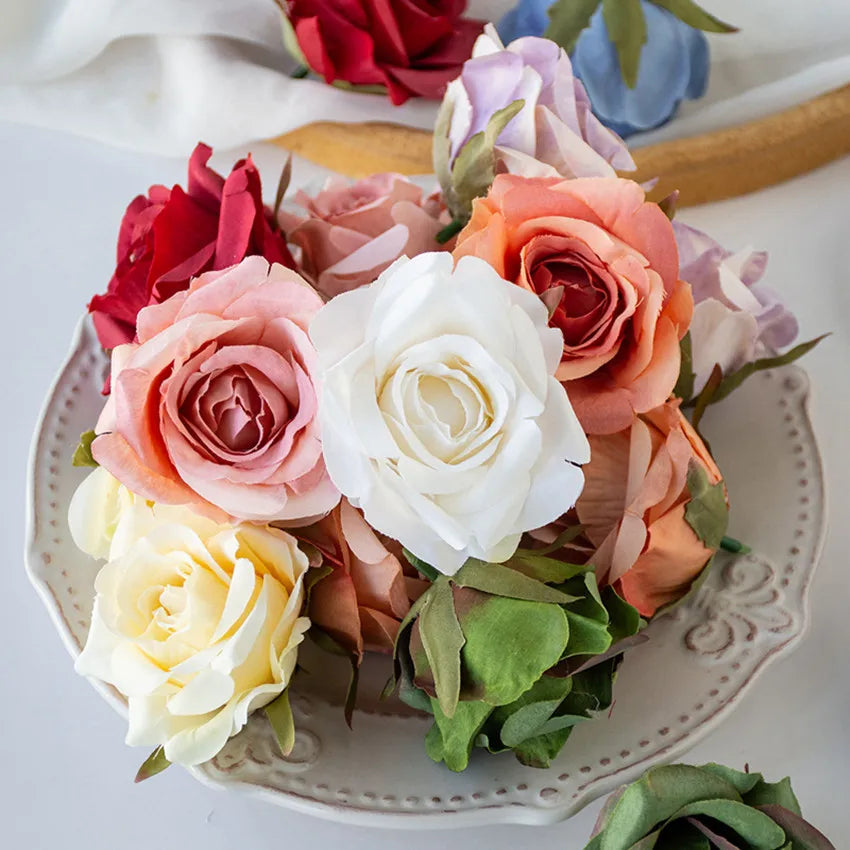 Silk Rose Artificial Flowers for Wedding & Home Décor (10/20 Pcs) Artificial Silk Flowers Babs