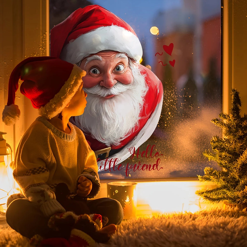 Santa Claus Double-Sided Window Sticker – Self-Adhesive Decal Window Sticker Babs