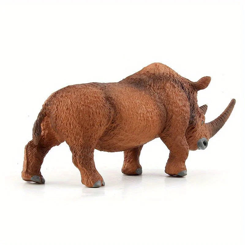 Long-Haired Rhinoceros Animal Model Figurine Ornament Animal Figurine Ornament Babs