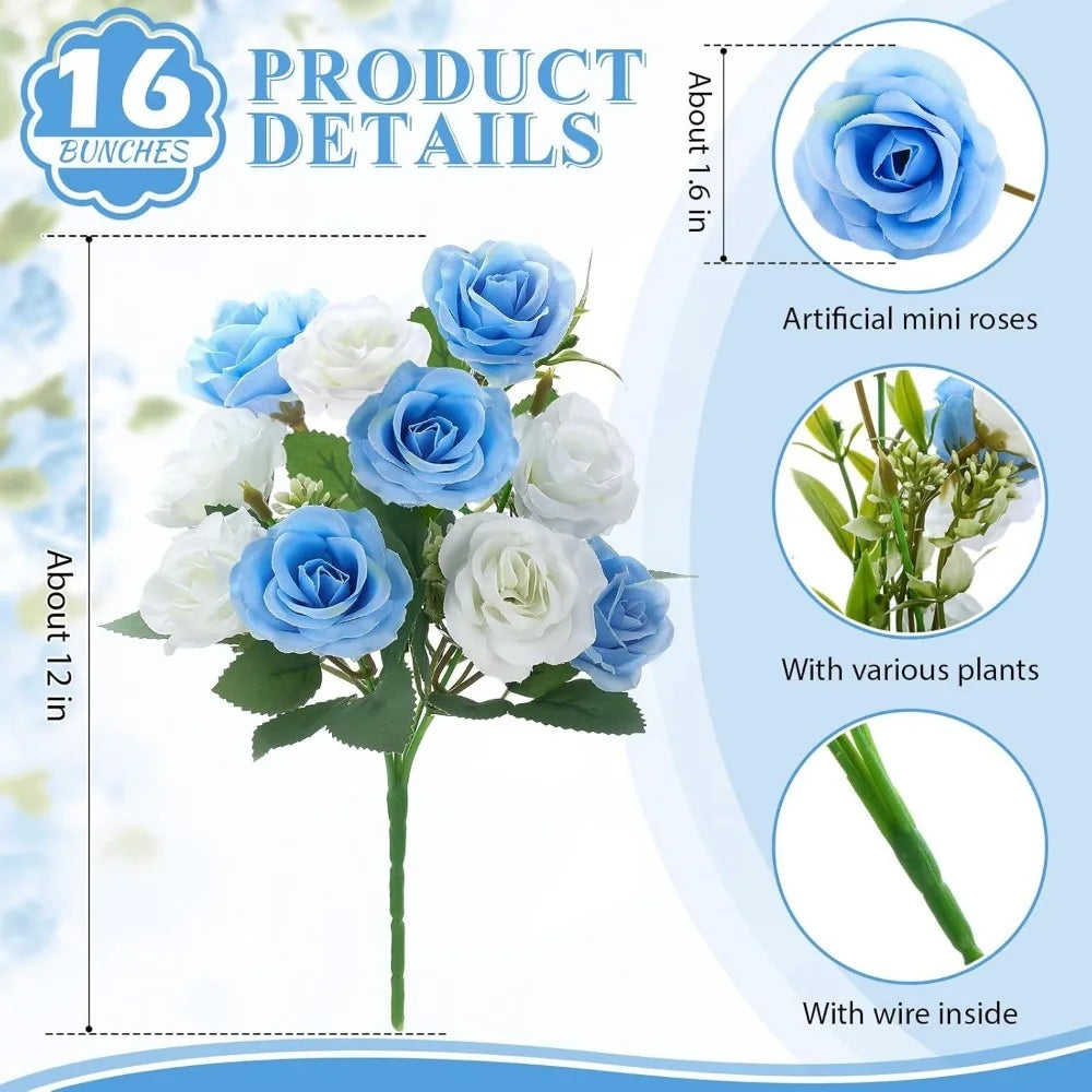 10-Head Silk Artificial Rose Bouquet for Home & Wedding Decor Artificial Flower Bouquet Babs