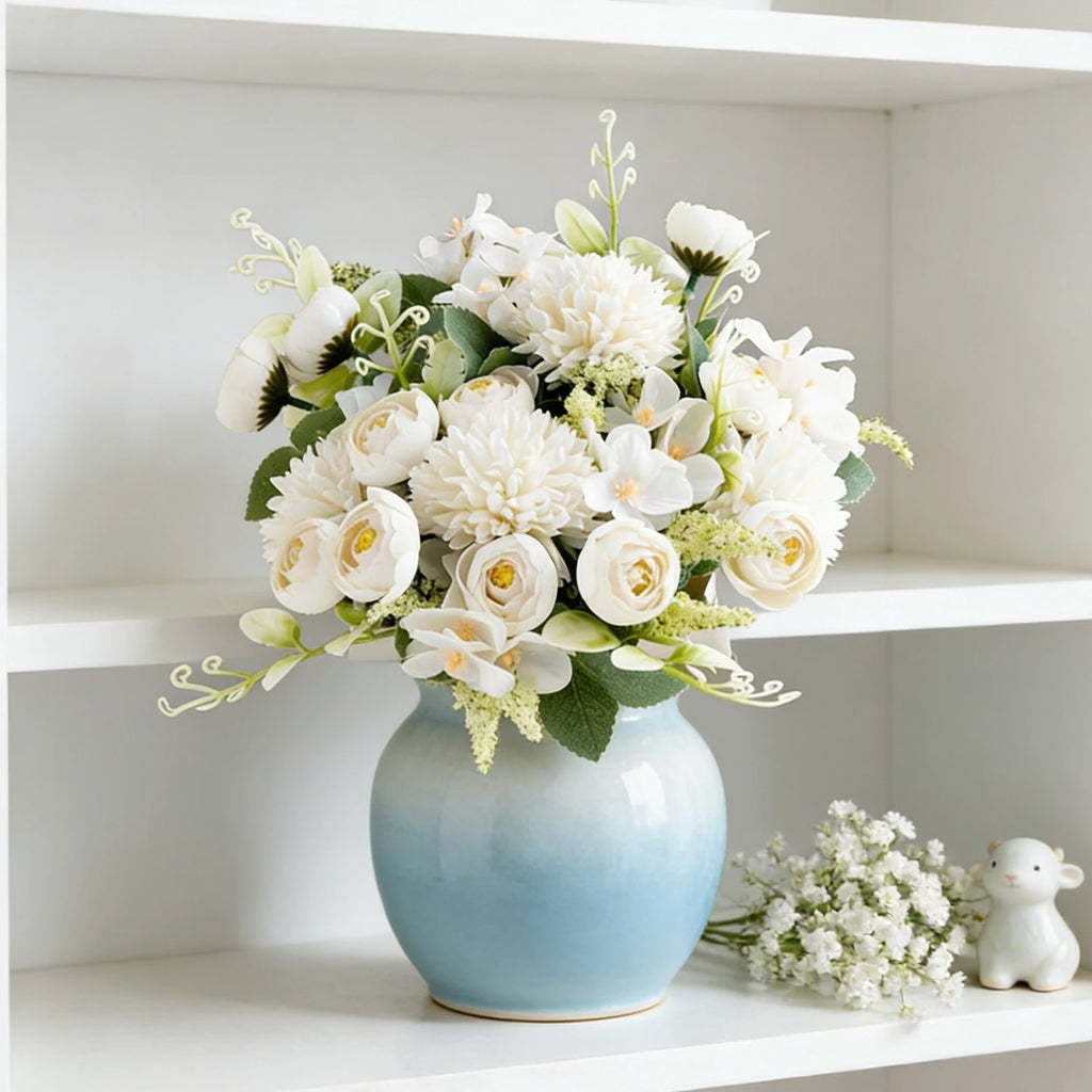 Artificial Silk Hydrangea & Rose Bouquet – Wedding Home Decor Artificial Flower Bouquet Babs