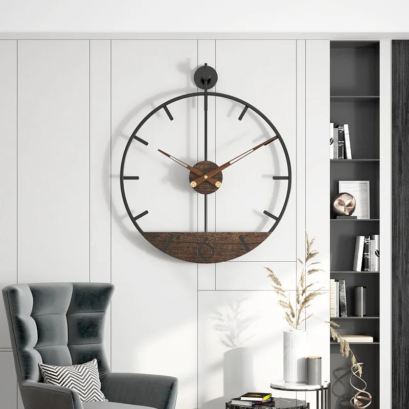 60cm Nordic 3D Silent Wall Clock – Luxury Metal Home Decor Wall Clock Babs