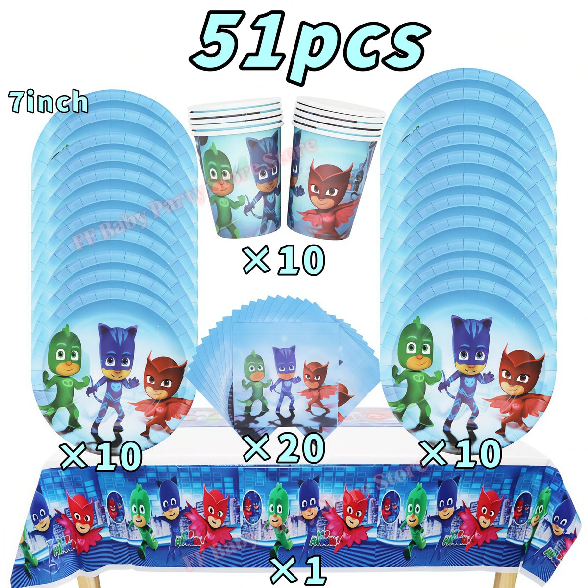 Superhero Birthday Party Supplies – Plates, Cups, Balloons & Banner Party Decoration Set Babs 51pcs