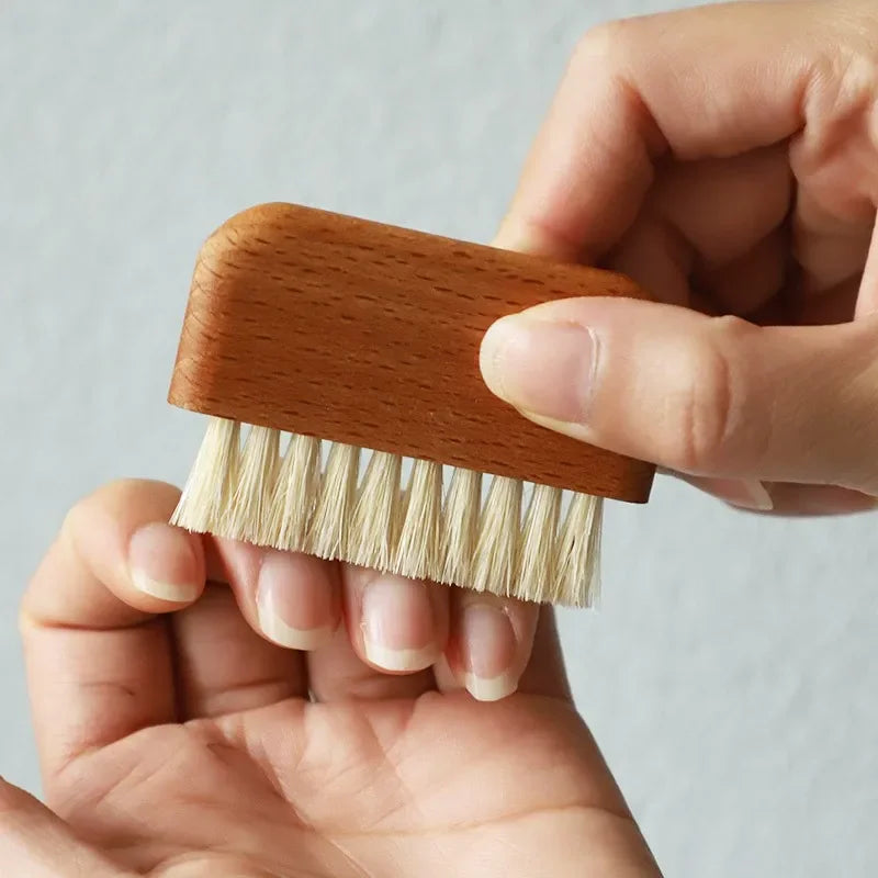 Solid Wood Pig Bristle Nail Brush – Gap & Stain Cleaner Nail Cleaning Brush Babs