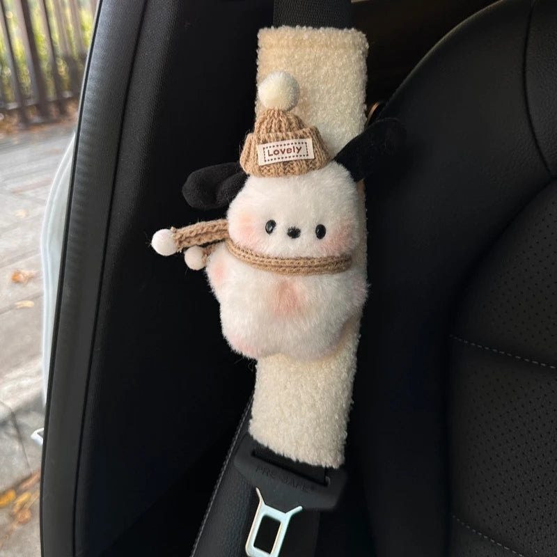 Anime Puppy Plush Car Seat Belt Shoulder Pad Cover Seat Belt Cover Babs